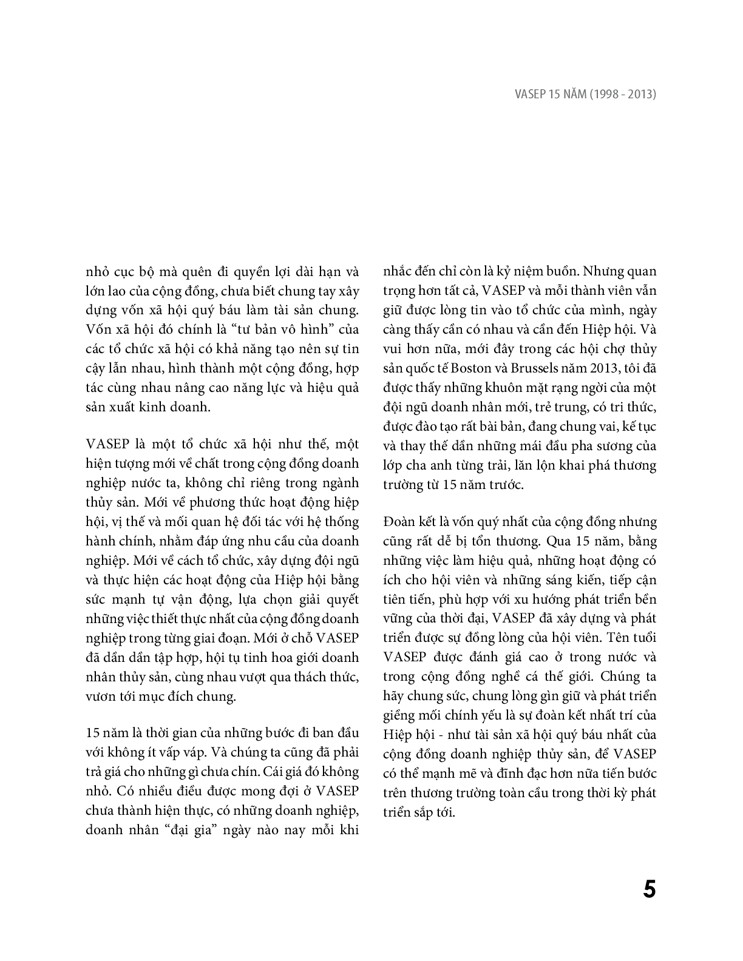 Sách ảnh VASEP 15 năm